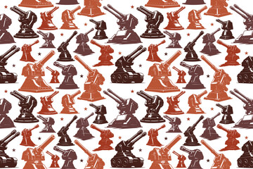 Heavy gun turret seamless pattern design © DzgnVibe