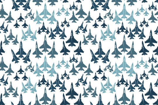Jet formation trio seamless pattern design