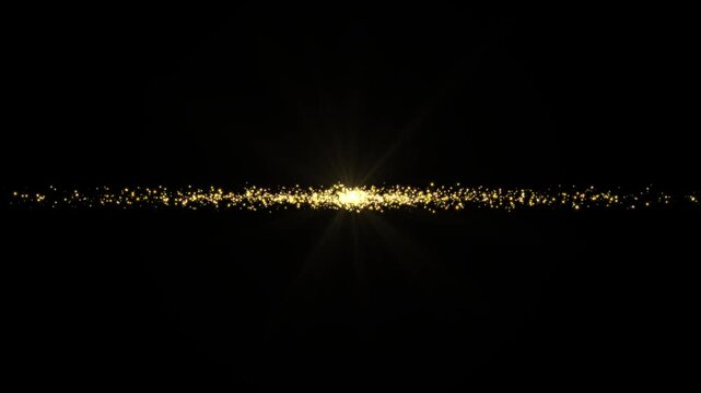 Abstract Golden glitter explosion in slow motion Bokeh, sun light flare golden dust glitter shining stars and lens flare, glitter background in super slow motion shooted with high speed cinema camera