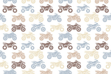 Fototapeta premium ATV quad bike seamless pattern design