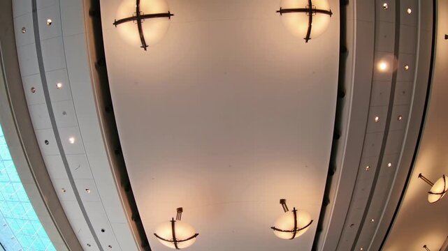 Celling of the inside of U.S. Capitol Visitor Center. Visiting one of the most famous landmarks in Washington