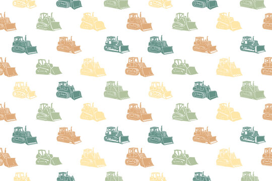 Bulldozer seamless pattern design epic
