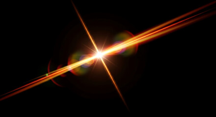 Bright orange lens flare explosion abstract light effect glowing starburst bright glow