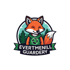 Cartoon Fox Mascot in Forest for Evertmenill Guardery