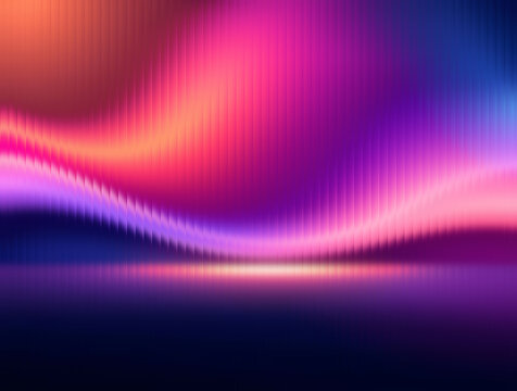 Vibrant neon wave pattern in pink, purple, and blue hues