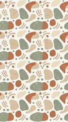 Fototapeta premium Organic Minimalist Abstract Hand-Drawn Seamless Pattern