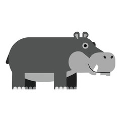 Obraz premium Cute Cartoon Hippo Illustration for Kids Books and Educational Materials