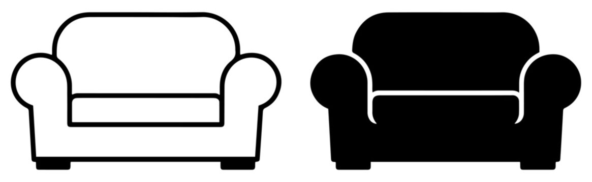 lounge sofa vector icon set
