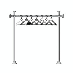 Obraz premium Empty Clothing Rack with Hangers for Store Display or Closet Organization