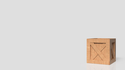 Wooden Shipping Crate Box Isolated on Gray Background 3d render.