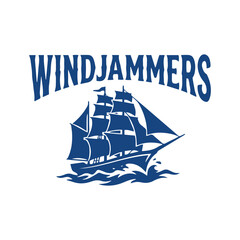 Classic Sailing Ship Logo Windjammers Nautical Vector © Argo Studio