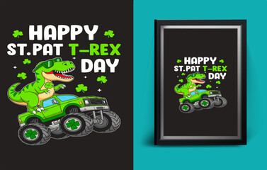St_Pat_Trex_Dino_St_Patricks_Day_6_positioned © teecool