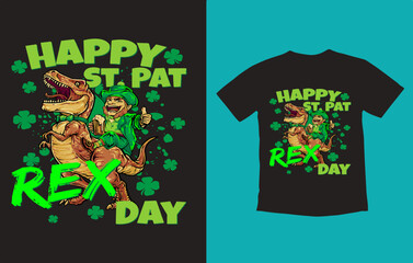 St_Pat_Trex_Dino_St_Patricks_Day_14_positioned © teecool