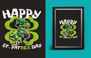 St_Pat_Trex_Dino_St_Patricks_Day_13_positioned © teecool