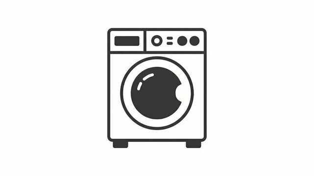 Front Load Washing Machine With Clear Glass Door Clean And Modern Household Appliance