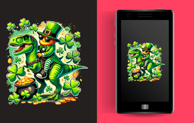 St_Pat_Trex_Dino_St_Patricks_Day_26_positioned © teecool