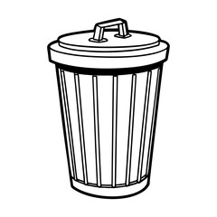 Trash bin in black and white