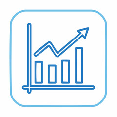 Increasing business growth chart with upward trend arrow