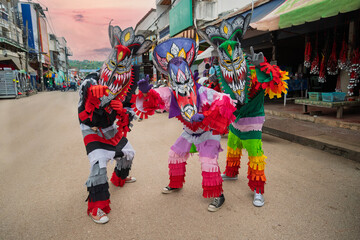 Thailand Loei -July 26 2025 The Ghost Mask and Costume Festival is a Halloween festival of Phi Ta Khon, Loei Province of Thailand. © nopporn