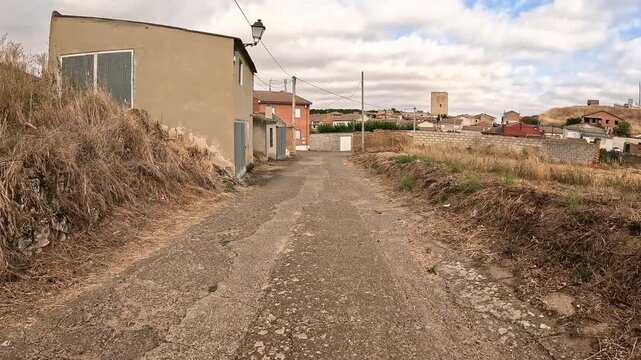 street in Itero del Castillo, comarca of Odra-Pisuerga, province of Burgos, Castile and Leon, Spain