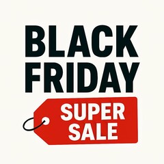 Obraz premium Black friday super sale promotional banner with bold typography and a price tag