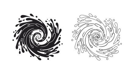 Abstract swirling shapes in black and white a striking silhouette © momotaj