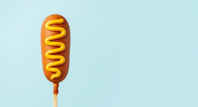 Corn Dog with Mustard on Stick