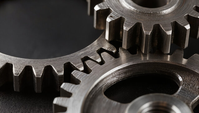 Interlocking Metal Gears, Precision Engineering, Mechanical Connection