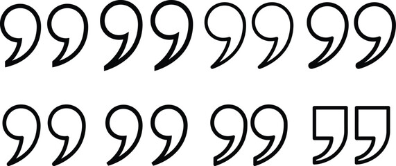 Fototapeta premium Quotation Marks Icons Set - Speech, Dialogue, Citation, and Quote Symbols