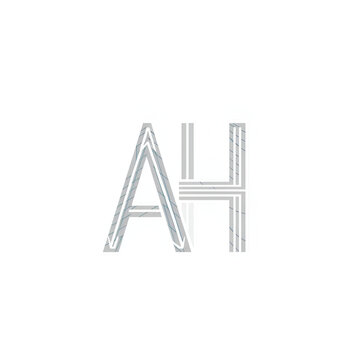 Abstract line art initial letters AH logo.