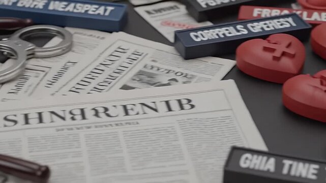 colorful word blocks collage with random letters close-up