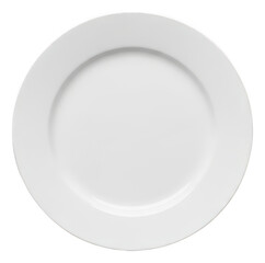 White plate png simple rim png food dish png top view png isolated background