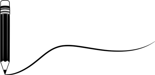 Obraz premium Simple drawing of a pencil making a curved line