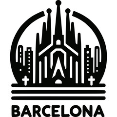 Barcelona Skyline Vector Icon