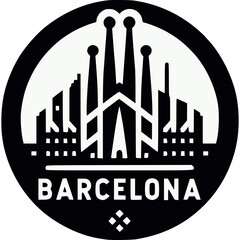 Barcelona Skyline Vector Icon