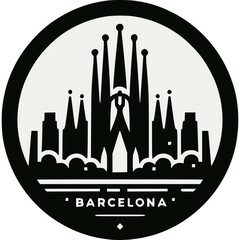 Barcelona Skyline Vector Icon