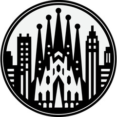 Barcelona Skyline Vector Icon