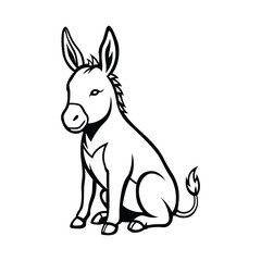 Fototapeta premium donkey mascot illustration logo vector design template simple and modern