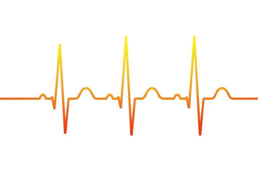 Vibrant and dynamic ecg heart rate monitor graph with transparent background
