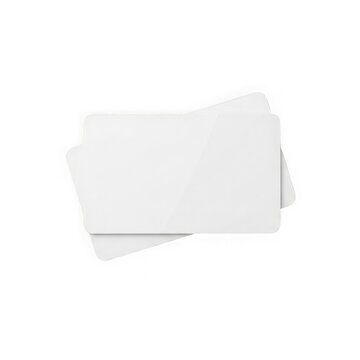 A stack of blank white index cards on a white background
