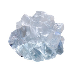 Transparent crystal cluster isolated on white background, isolated on white, png