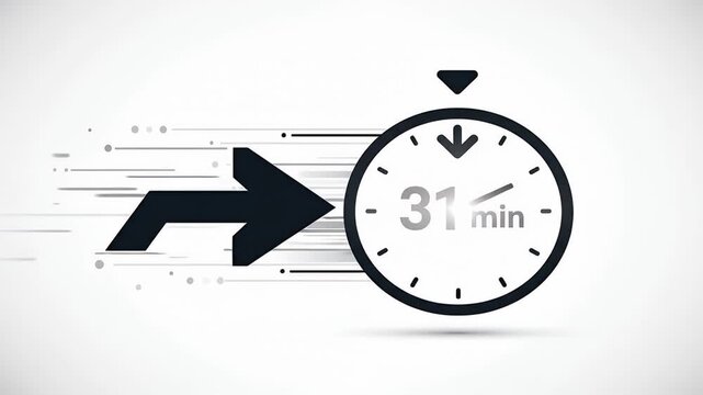 fast forward clock with arrow countdown timer motion graphic