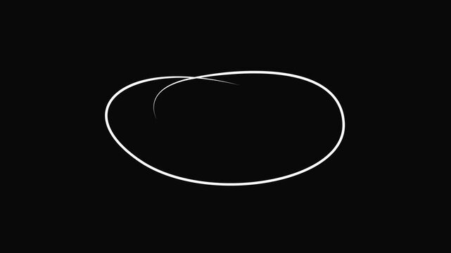 White hand drawn circle highlight animation with transparent alpha channel. Perfect drag and drop overlay for tutorials, presentations, social media and video editing in 4K.