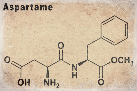 Aspartame artificial sweetener, Structural chemical formula