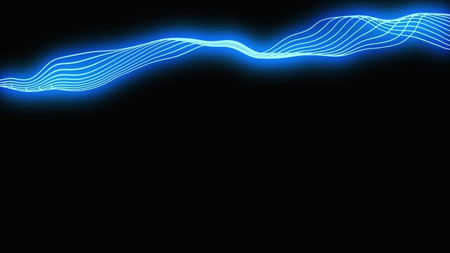 abstract technology wave lines with alpha channel, futuristic tech overlay animation, datum and cyberspace concept, decorative or glowing element,  seamless looping animation, bright and elegant waves