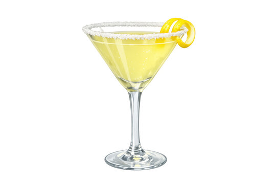 Lemon drop martini with sugar rim and lemon twist