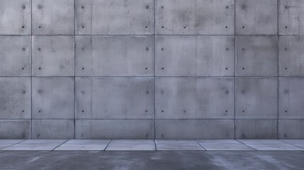 Industrial Concrete Wall with Smooth Surface and Clean Lines