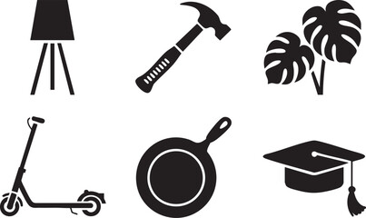 Obraz premium Household items and hobby objects on transparent background collection of everyday things for home and leisure