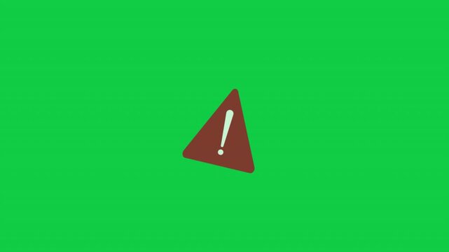 Animated alert, sign with dynamic motion, highlighting important warnings and signals for visual communication and digital green screen background