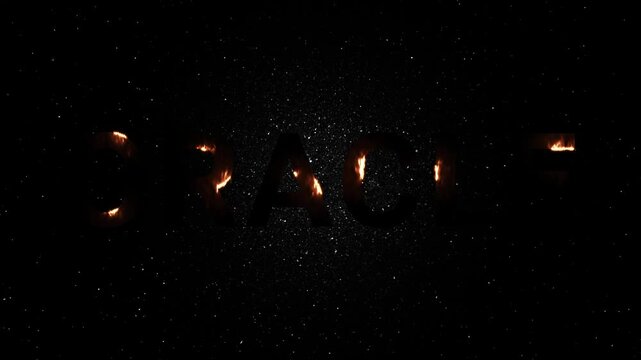 Oracle Text Neon Fire Animation - Glowing Energy Word Reveal
